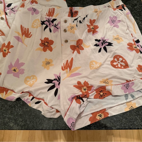 Anthropologie LyreBird Matching Pajama Set w Shorts Neutral Size XL MSRP $129 - Picture 6 of 12